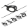 Paulmann 94418 - Set med 5x LED/4,5W Komplett vajersystem ROUNDMAC 230V svart