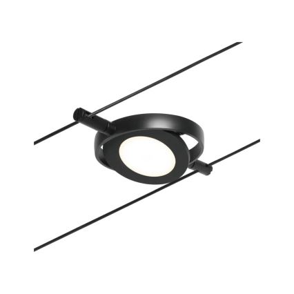 Paulmann 94418 - Set med 5x LED/4,5W Komplett vajersystem ROUNDMAC 230V svart