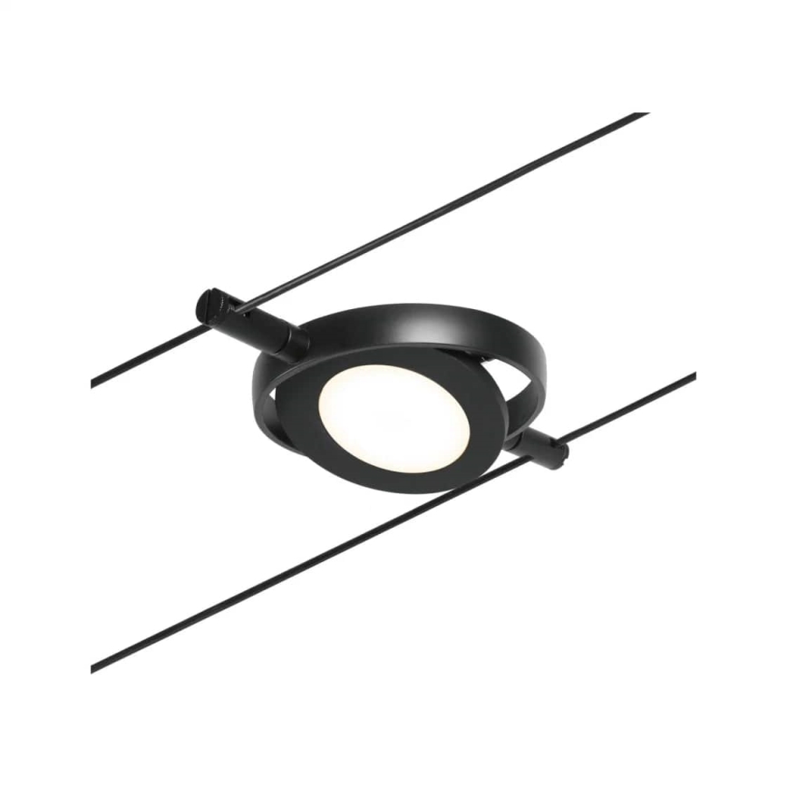 Paulmann 94418 - Set med 5x LED/4,5W Komplett vajersystem ROUNDMAC 230V svart