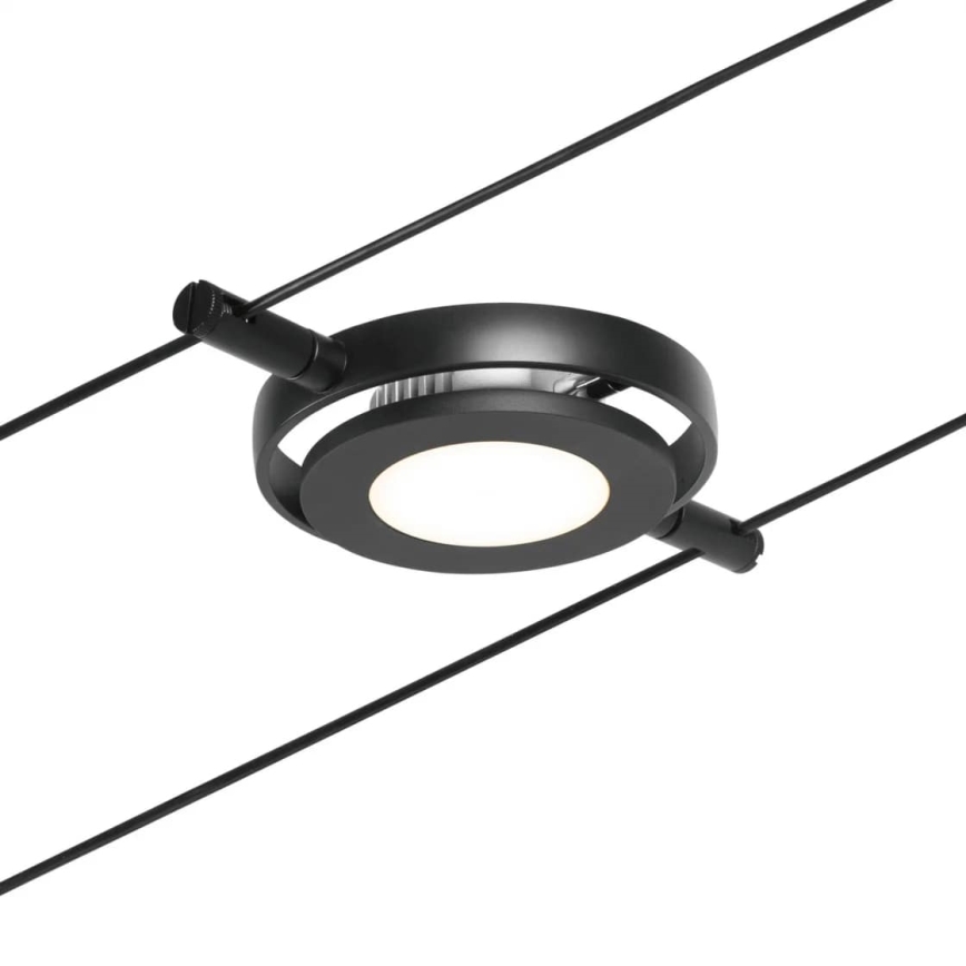 Paulmann 94418 - Set med 5x LED/4,5W Komplett vajersystem ROUNDMAC 230V svart