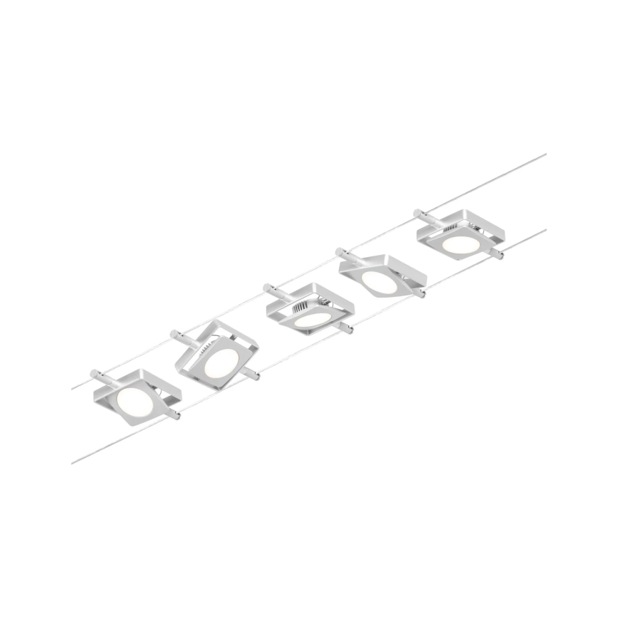 Paulmann 94420 - Komplett vajersystem MAC, set med 5 LED-lampor á 4,5 W, 230 V, matt krom