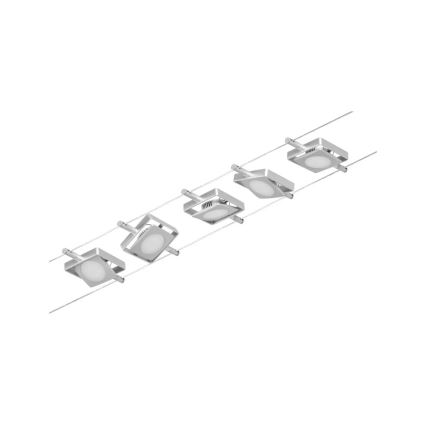 Paulmann 94420 - Komplett vajersystem MAC, set med 5 LED-lampor á 4,5 W, 230 V, matt krom