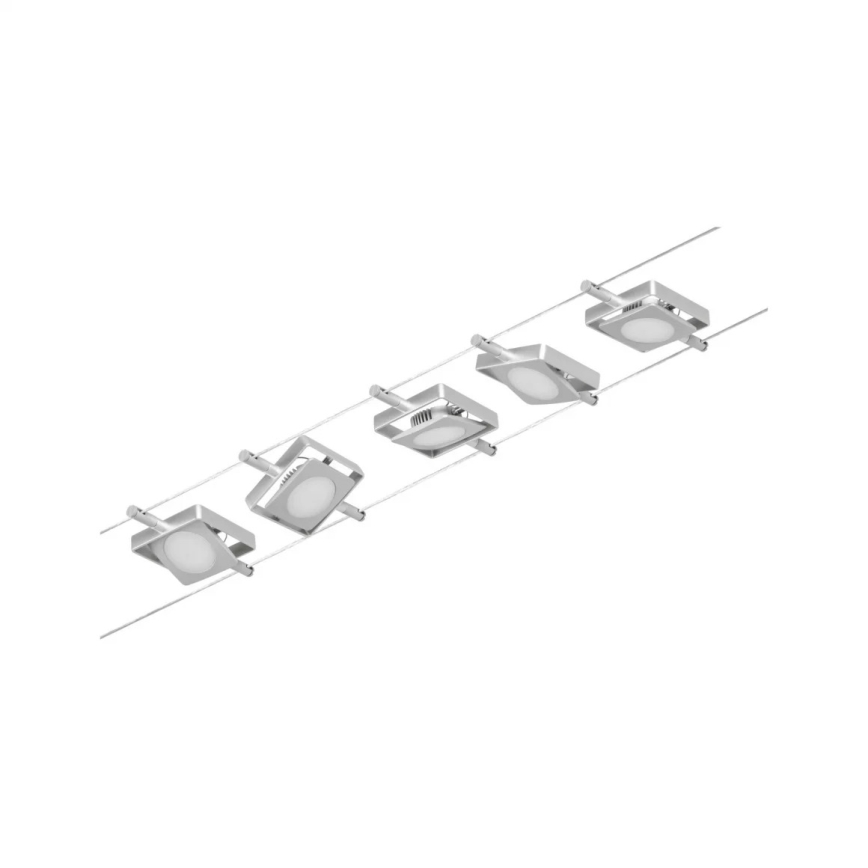 Paulmann 94420 - Komplett vajersystem MAC, set med 5 LED-lampor á 4,5 W, 230 V, matt krom