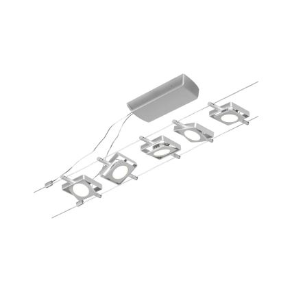 Paulmann 94420 - Komplett vajersystem MAC, set med 5 LED-lampor á 4,5 W, 230 V, matt krom
