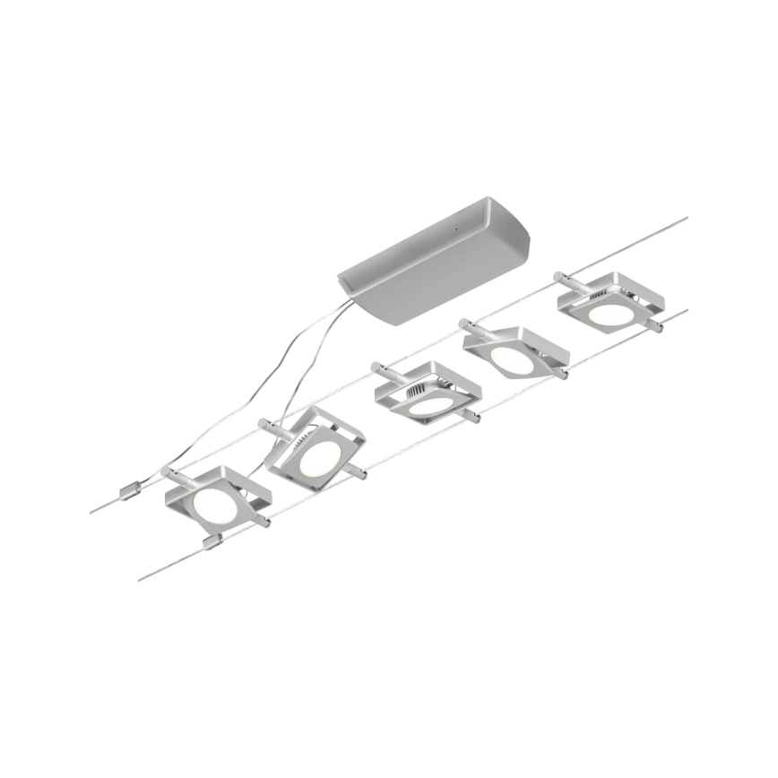 Paulmann 94420 - Komplett vajersystem MAC, set med 5 LED-lampor á 4,5 W, 230 V, matt krom