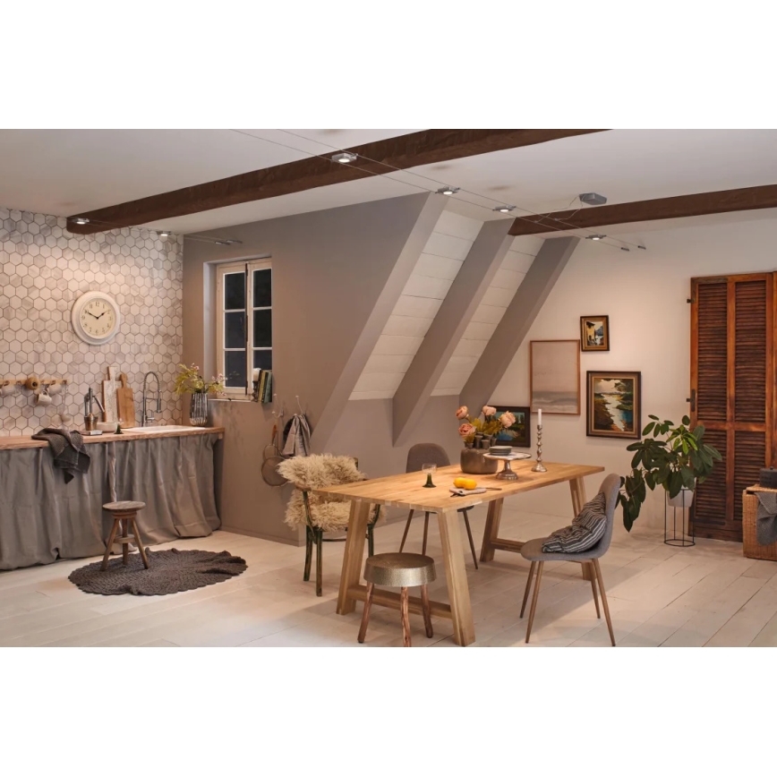 Paulmann 94420 - SET 5xLED/4,5W Spotbelysning för vajersystem MAC 230V matt krom