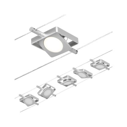 Paulmann 94420 - SET 5xLED/4,5W Spotbelysning för vajersystem MAC 230V matt krom