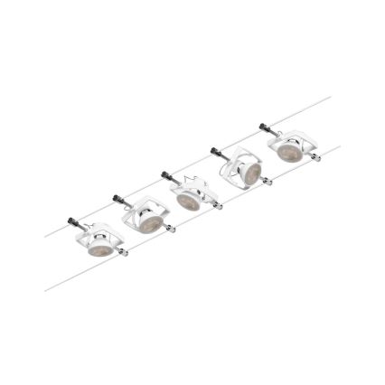 Paulmann 94432 - Sats 5xGU5,3/10W Komplett vajersystem MAC 230V vit