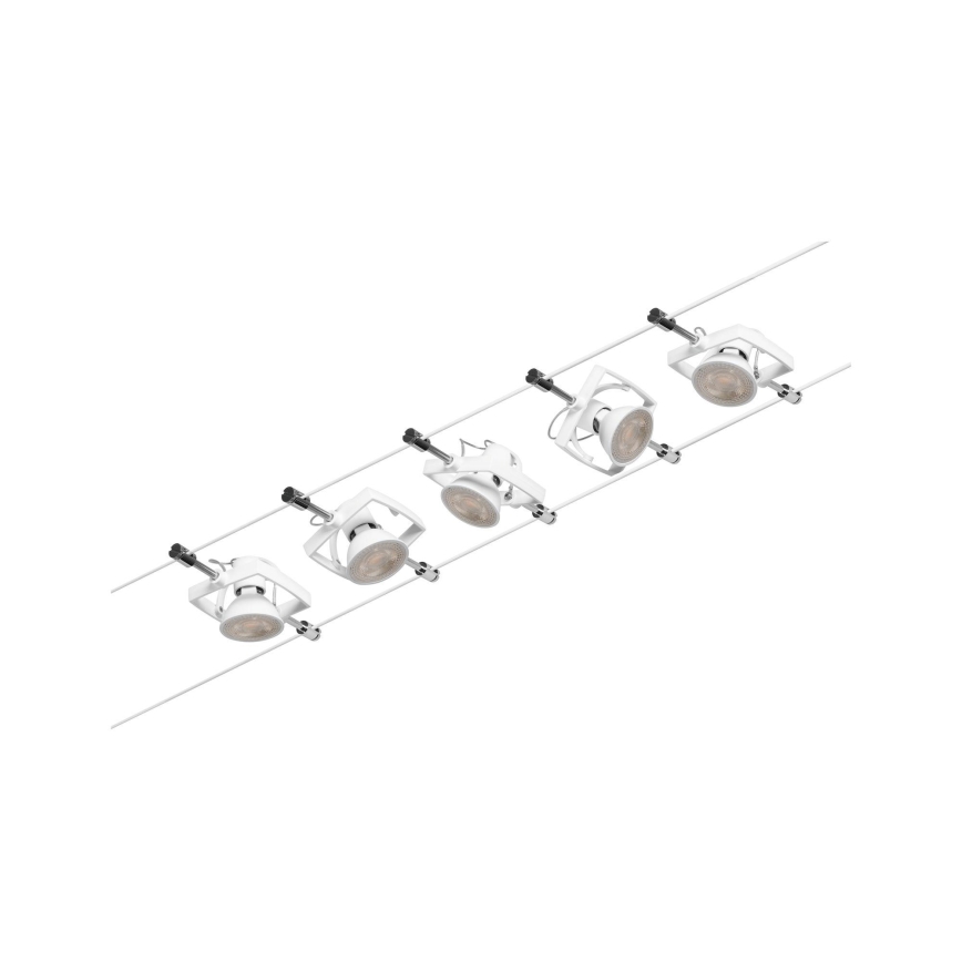 Paulmann 94432 - Sats 5xGU5,3/10W Komplett vajersystem MAC 230V vit