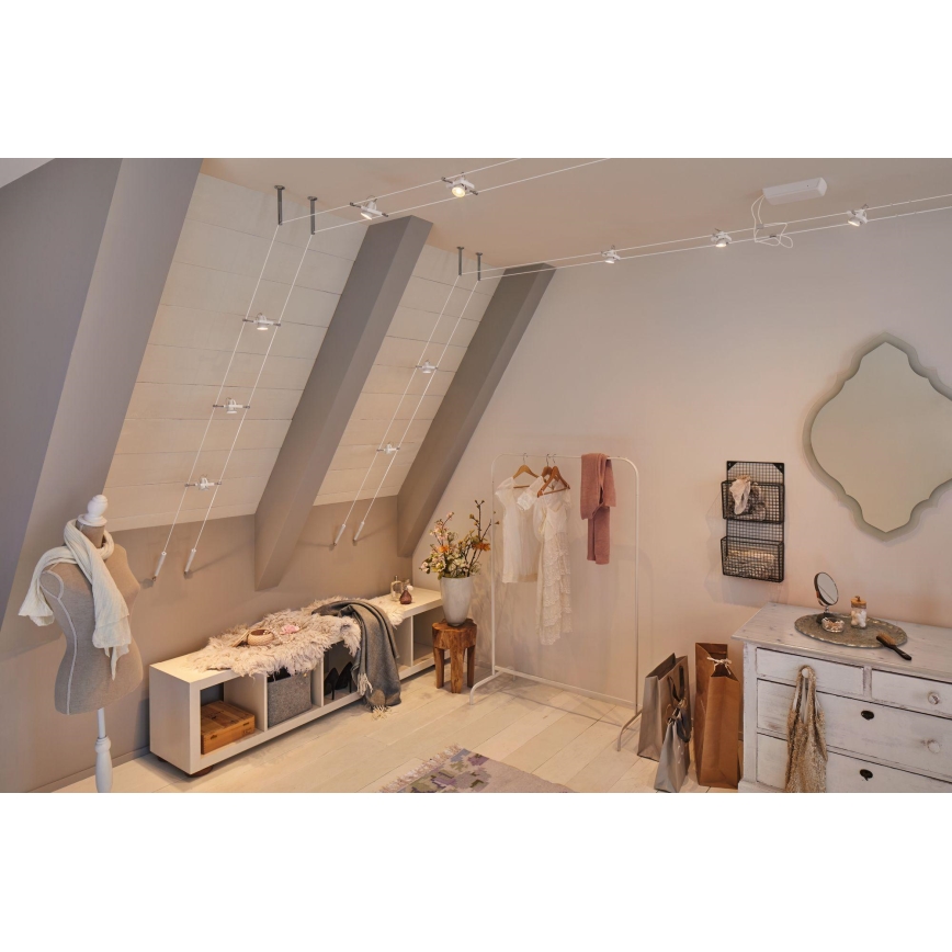 Paulmann 94432 - SET 5xGU5,3/10W Spotlights för MAC 230V vajersystem vit