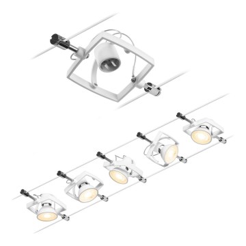 Paulmann 94432 - SET 5xGU5,3/10W Spotlights för MAC 230V vajersystem vit