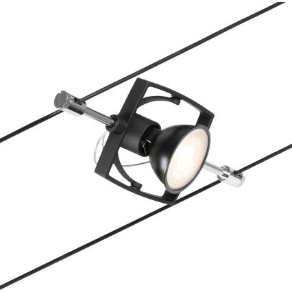 Paulmann 94434 - SET 5xGU5,3/10W Spotlights för kabelsystem MAC 230V svart