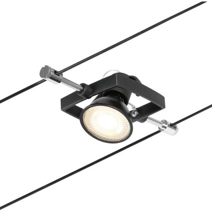 Paulmann 94434 - SET 5xGU5,3/10W Spotlights för kabelsystem MAC 230V svart
