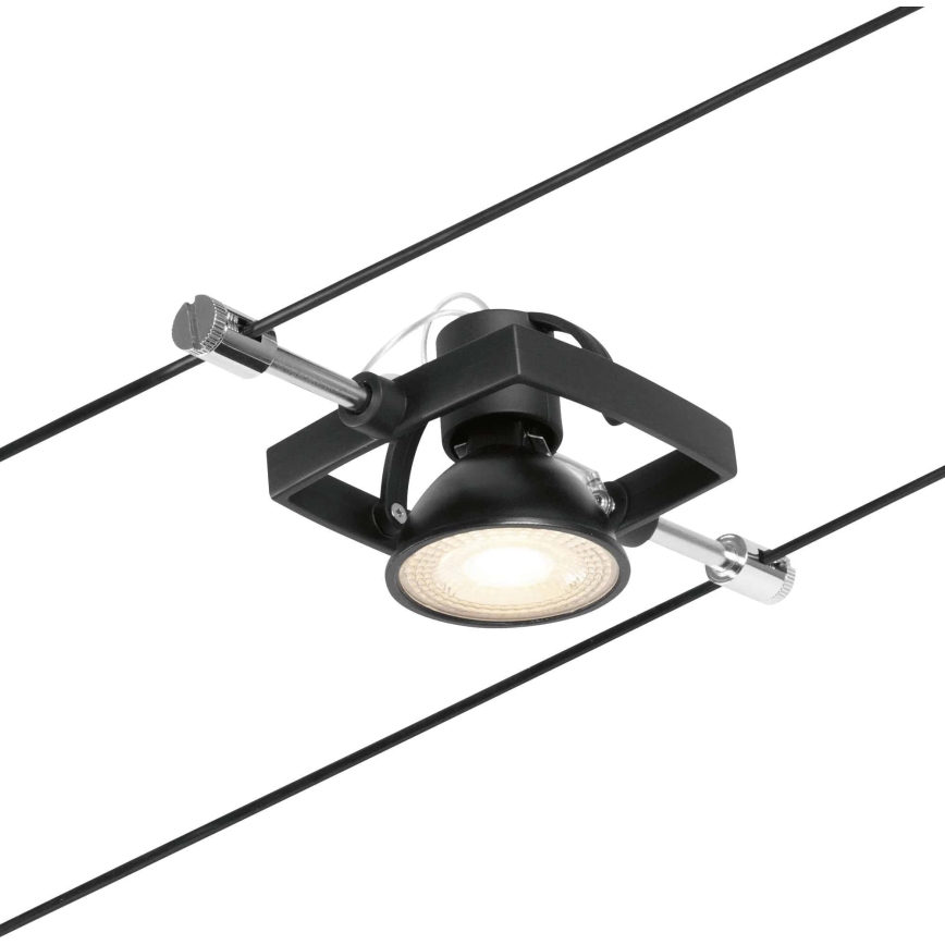 Paulmann 94434 - SET 5xGU5,3/10W Spotlights för kabelsystem MAC 230V svart