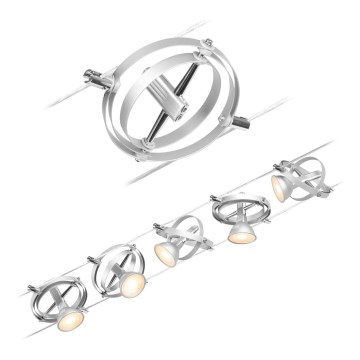 Paulmann 94436 - SET 5xGU5,3/10W Spotlights för kabelsystem CARDAN 230V matt krom