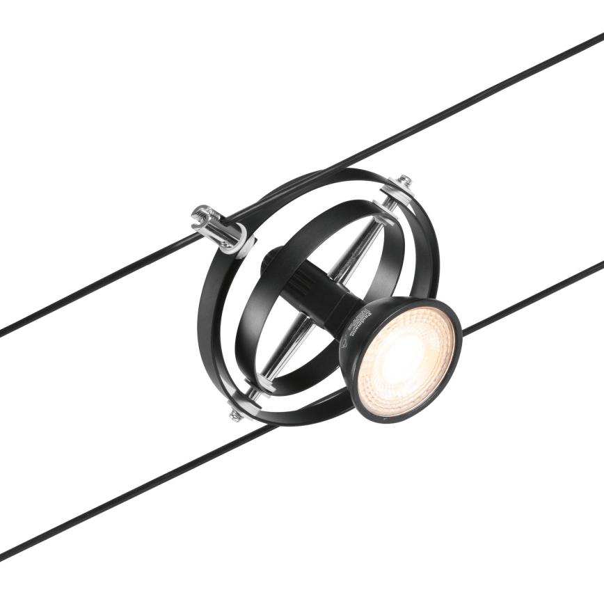 Paulmann 94440 - SET 5xGU5,3/10W Spotlights för kabelsystem CARDAN 230V svart