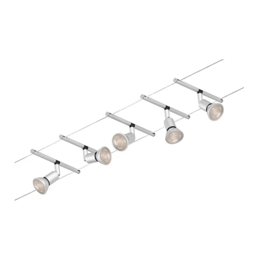 Paulmann 94442 - SET 5xGU5,3/10W Komplett vajersystem SALT 230V mattkrom