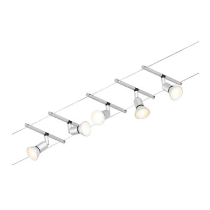 Paulmann 94442 - SET 5xGU5,3/10W Spotlights för trådsystem SALT 230V matt krom