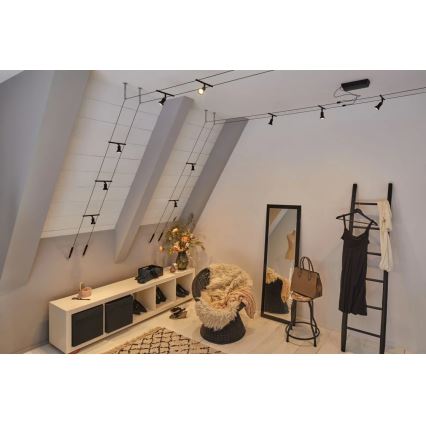 Paulmann 94446 - Set med 5 x GU5,3/10 W Komplett vajersystem SALT 230 V svart