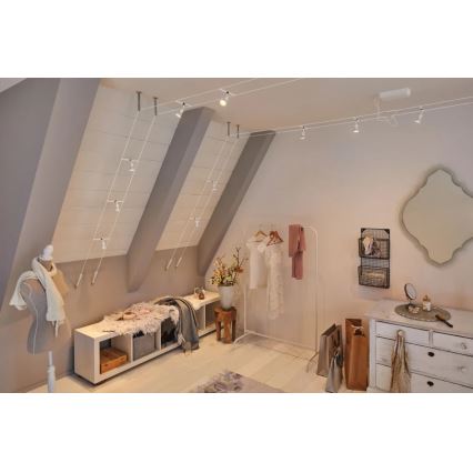 Paulmann 94458 - SET 5xGU5,3/10W Spotlights för trådsystem SALT 230V vit