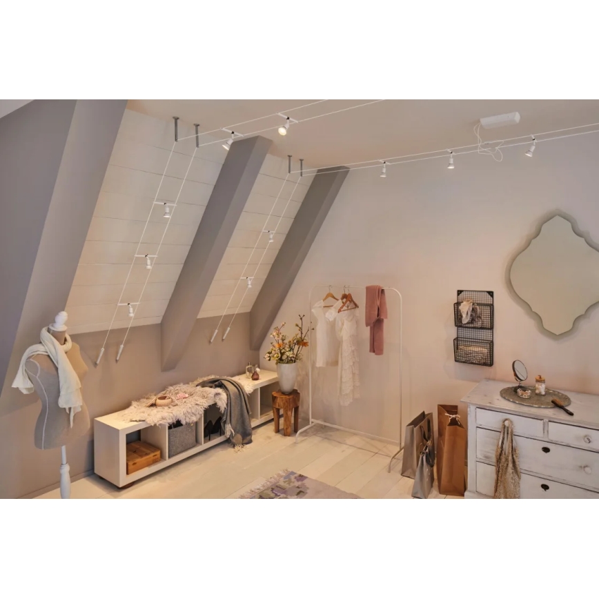 Paulmann 94458 - SET 5xGU5,3/10W Spotlights för trådsystem SALT 230V vit