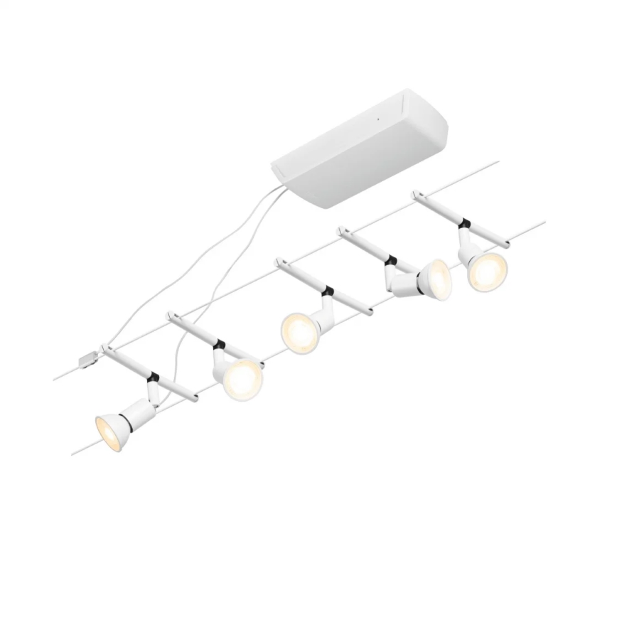 Paulmann 94458 - SET 5xGU5,3/10W Spotlights för trådsystem SALT 230V vit