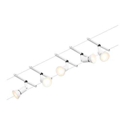 Paulmann 94458 - SET 5xGU5,3/10W Spotlights för trådsystem SALT 230V vit