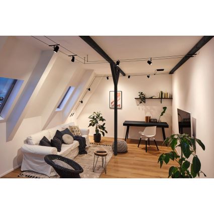Paulmann 94469 - Set med 5 x GU5,3/10W Komplett kabelsystem CUP 230V svart