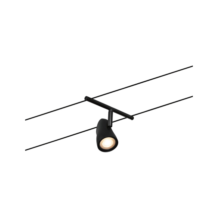 Paulmann 94469 - Set med 5 x GU5,3/10W Komplett kabelsystem CUP 230V svart
