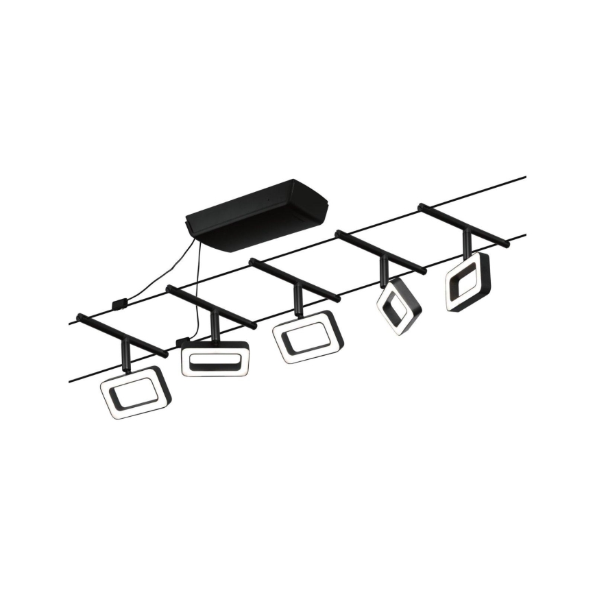 Paulmann 94485 - Set 5xLED/4,8W Komplett vajersystem FRAME 230V, svart
