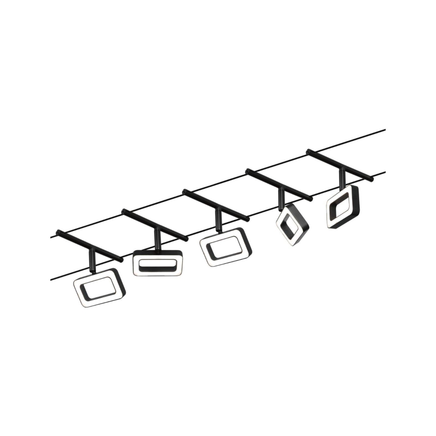 Paulmann 94485 - Set 5xLED/4,8W Komplett vajersystem FRAME 230V, svart
