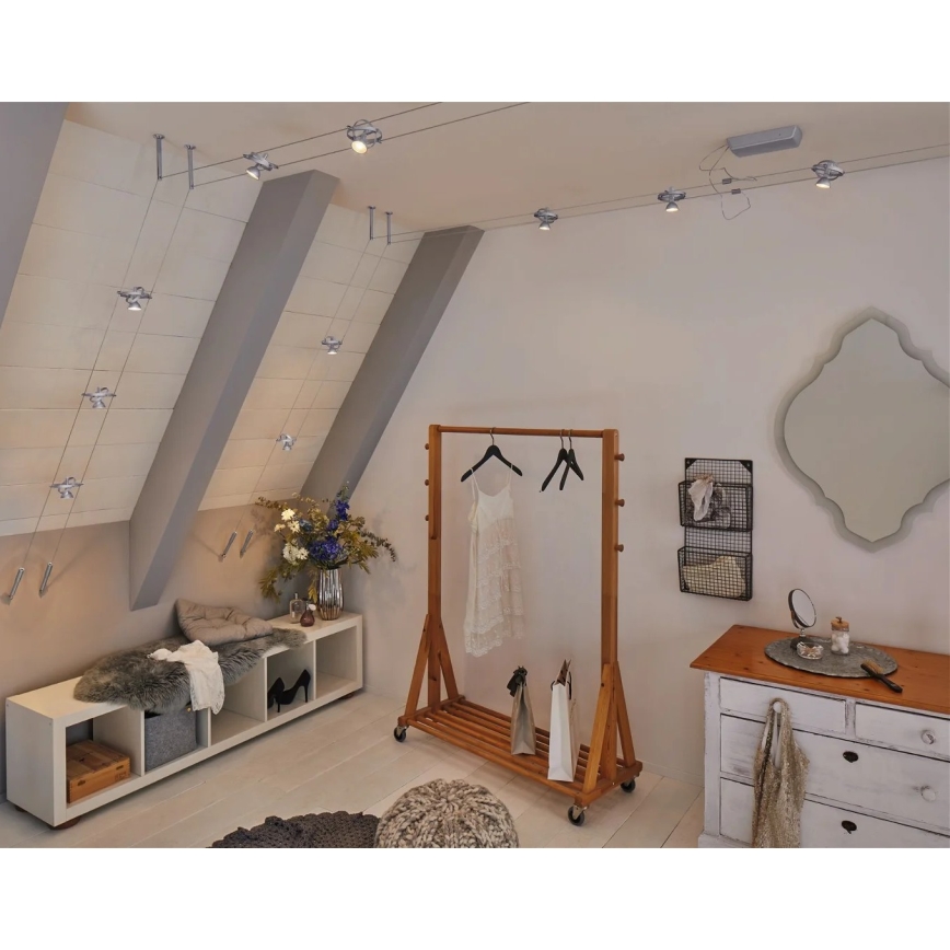 Paulmann 94490 - SET 8xGU5,3/7,5W Spotlights för trådsystem CARDAN 230V matt krom