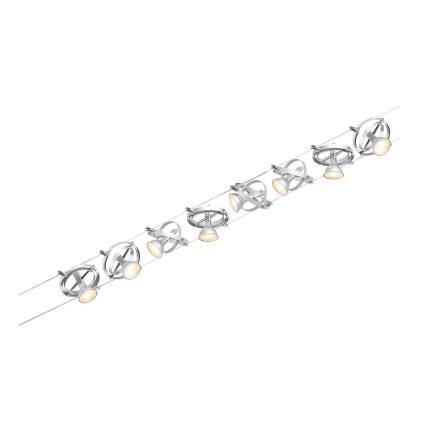 Paulmann 94490 - SET 8xGU5,3/7,5W Spotlights för trådsystem CARDAN 230V matt krom