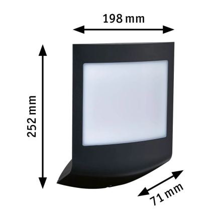 Paulmann 94513 - RGBW LED/8,2W IP44 Dimbart utomhusväggarmatur med rörelse- och skymningssensor PADEA 230V antracit