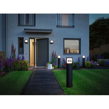 Paulmann 94514 - LED/8,5W IP44 Dimbar husnummerskylt med rörelse- och skymningssensor PADEA 230V antracit