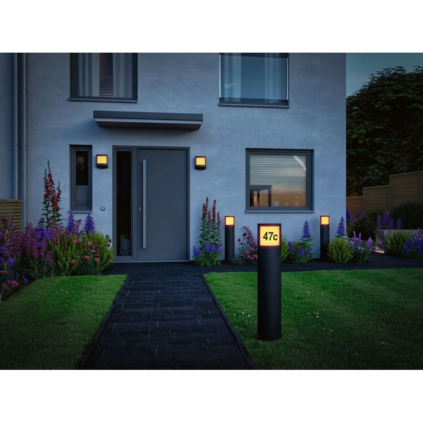 Paulmann 94514 - LED/8,5W IP44 Dimbar husnummerskylt med rörelse- och skymningssensor PADEA 230V antracit