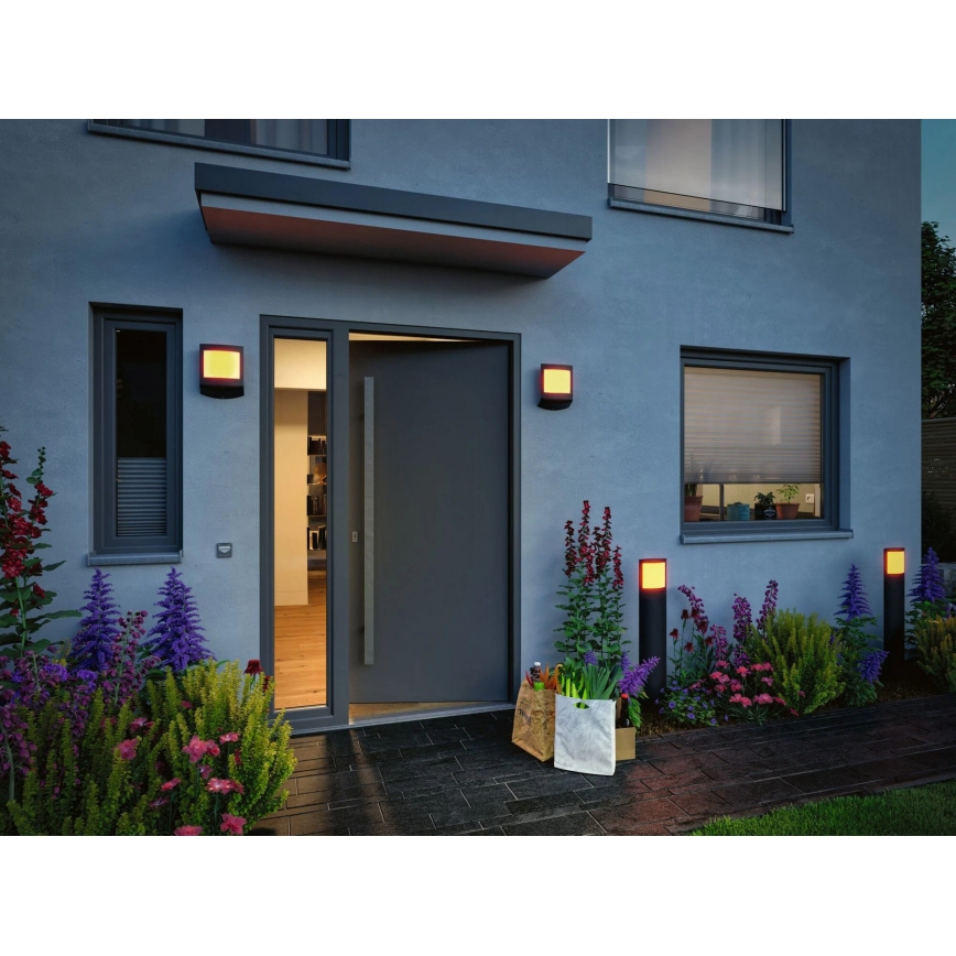 Paulmann 94515 - LED/8,5W IP44 Dimmbar utomhuslampa med rörelse- och skymningssensor PADEA 230V antracitgrå