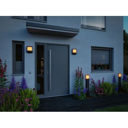 Paulmann 94515 - LED/8,5W IP44 Dimmbar utomhuslampa med rörelse- och skymningssensor PADEA 230V antracitgrå