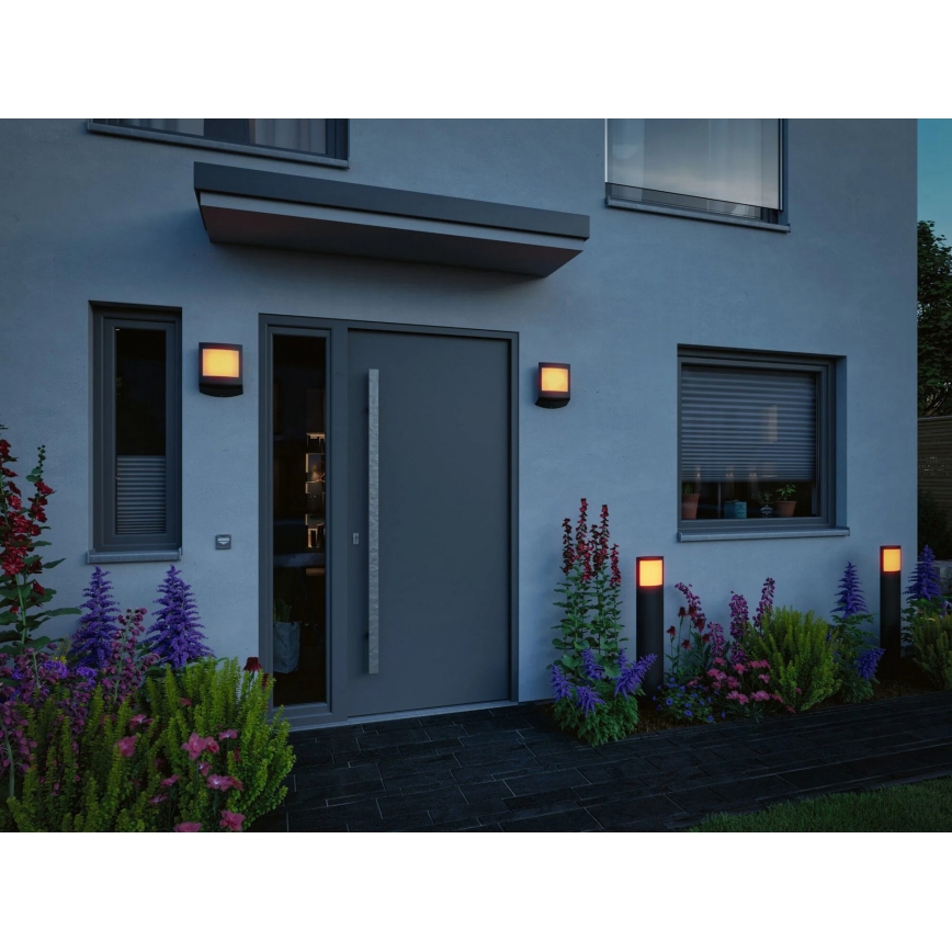 Paulmann 94515 - LED/8,5W IP44 Dimmbar utomhuslampa med rörelse- och skymningssensor PADEA 230V antracitgrå