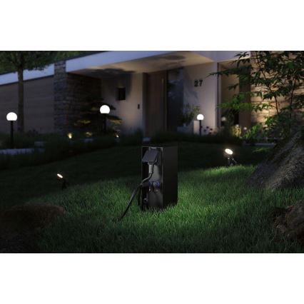 Paulmann 94700 - Utomhus eluttagstolpe RIO 2Z SCHUKO 230V IP44