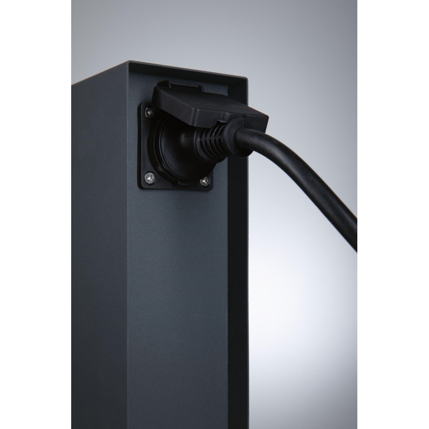 Paulmann 94700 - Utomhus eluttagstolpe RIO 2Z SCHUKO 230V IP44