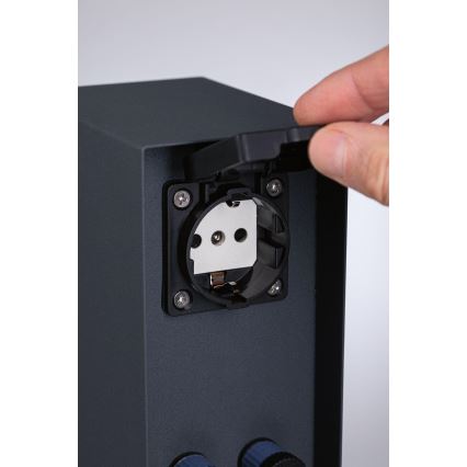 Paulmann 94700 - Utomhus eluttagstolpe RIO 2Z SCHUKO 230V IP44