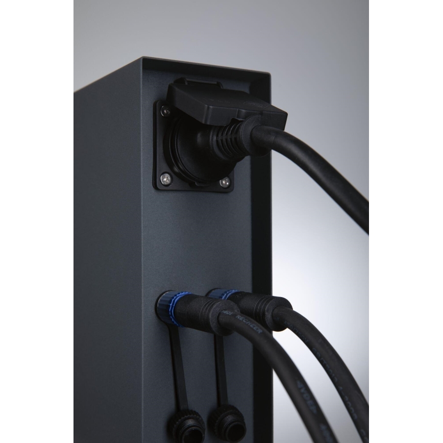 Paulmann 94700 - Utomhus eluttagstolpe RIO 2Z SCHUKO 230V IP44