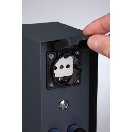 Paulmann 94701 -Kolumn med eluttag för utomhusbruk med skymningssensor RIO 2Z SCHUKO 230V IP44