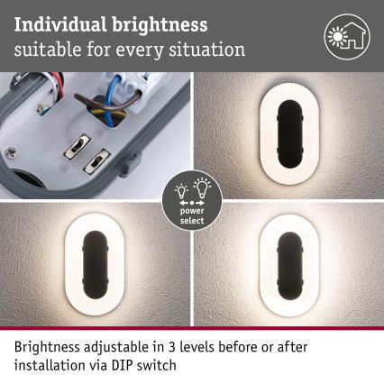 Paulmann 94957 - LED/18,5W IP65 Dimbar utomhusväggarmatur ELUNOR 230V 2200/3000/4000K antracit