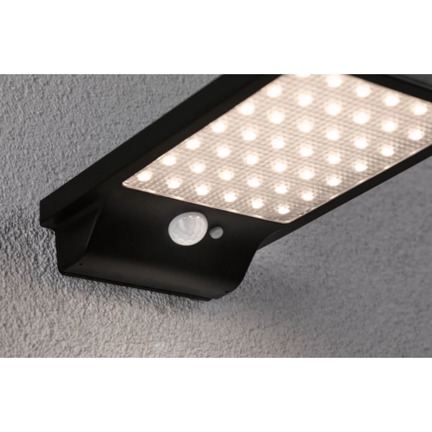 Paulmann 95393 - LED/4W IP44 Dimbart solcellsvägglampa med sensor SOLVEIG 3,7V 2000 mAh