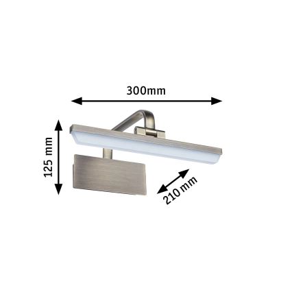 Paulmann 95568 - LED/6W Tavelbelysning RENAN 230V 30 cm mässing