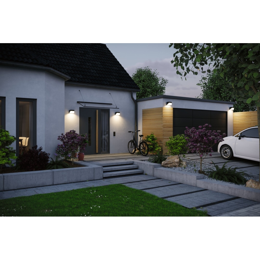 Paulmann 95746 - LED/2,3W IP44 Solcellsdriven vägglampa med sensor EILEEN 3,7/230V 4000 mAh svart