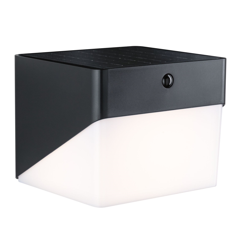 Paulmann 95746 - LED/2,3W IP44 Solcellsdriven vägglampa med sensor EILEEN 3,7/230V 4000 mAh svart