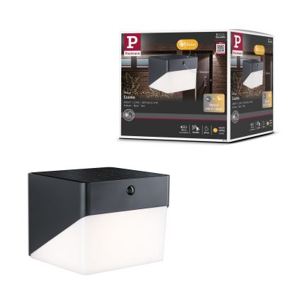 Paulmann 95746 - LED/2,3W IP44 Solcellsdriven vägglampa med sensor EILEEN 3,7/230V 4000 mAh svart
